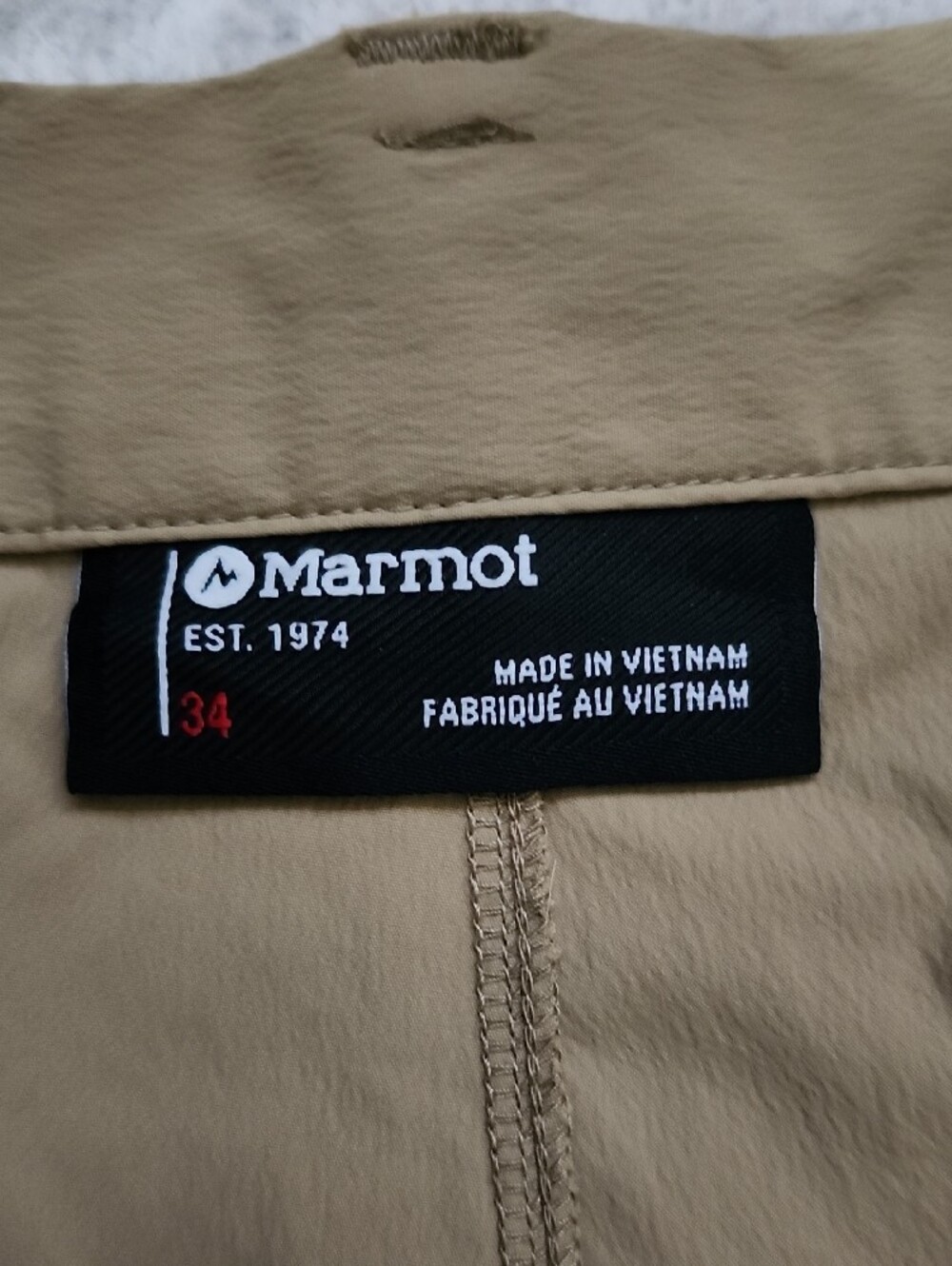Marmot Men's Arch Rock Hiking Pants - Beige/Tan - Sz 34 Gorpcore Lightweight - Picture 3 of 13